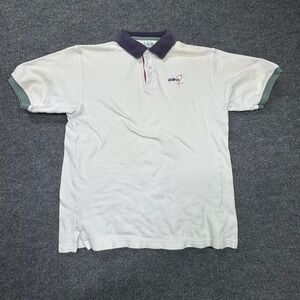 ESPN2 Polo T-Shirt Men L White Athletic GEAR For‎ Sports